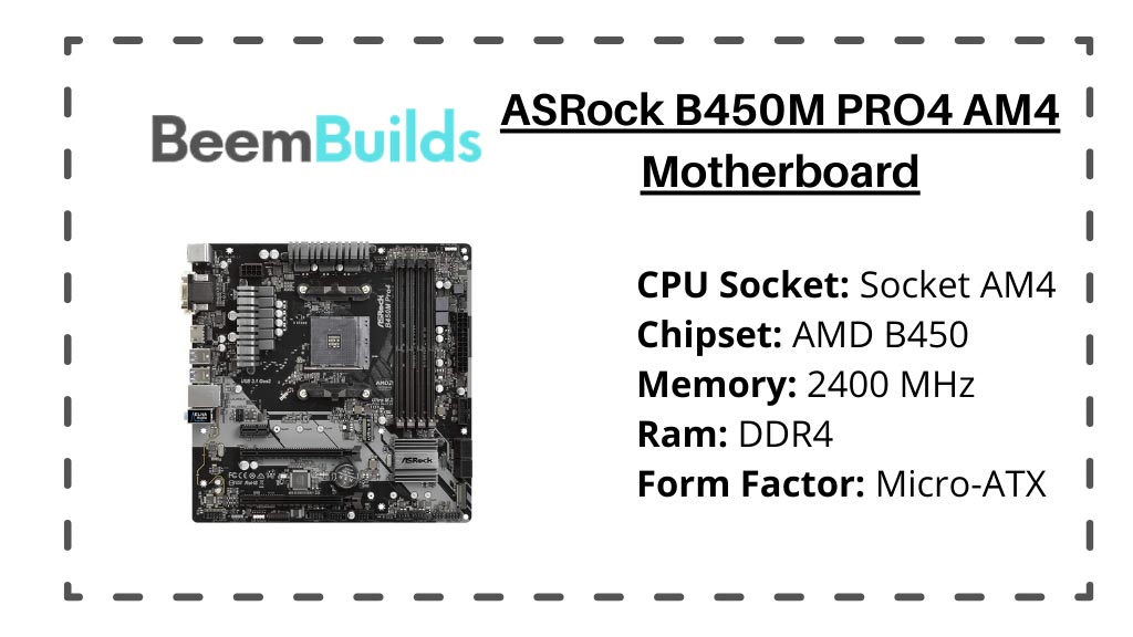 ASRock B450M PRO4 AM4 Motherboard